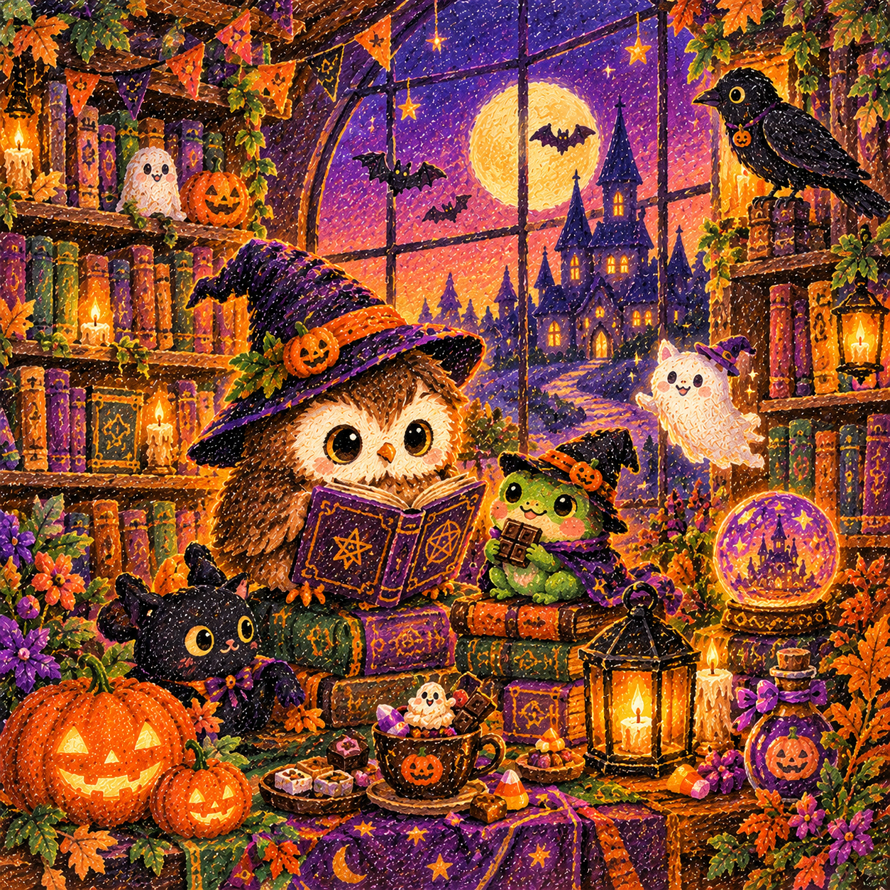 魔法図書室のハロウィン仲間たち