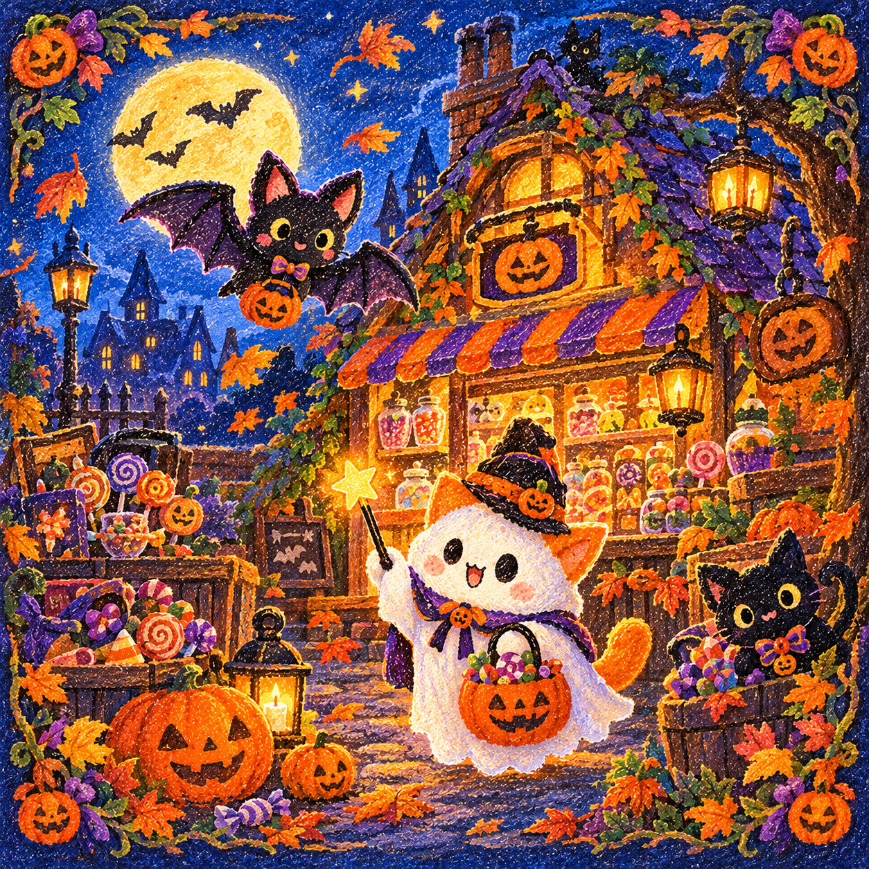 かわいいハロウィンのキャンディショップ