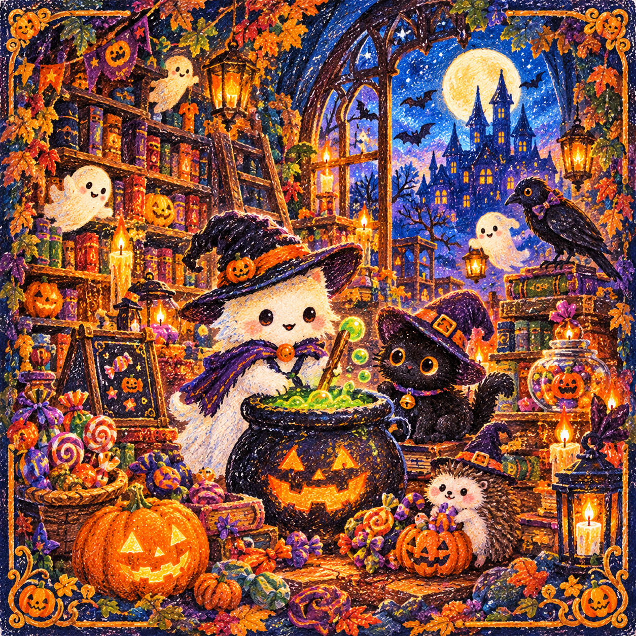 魔法のハロウィン菓子店図書館