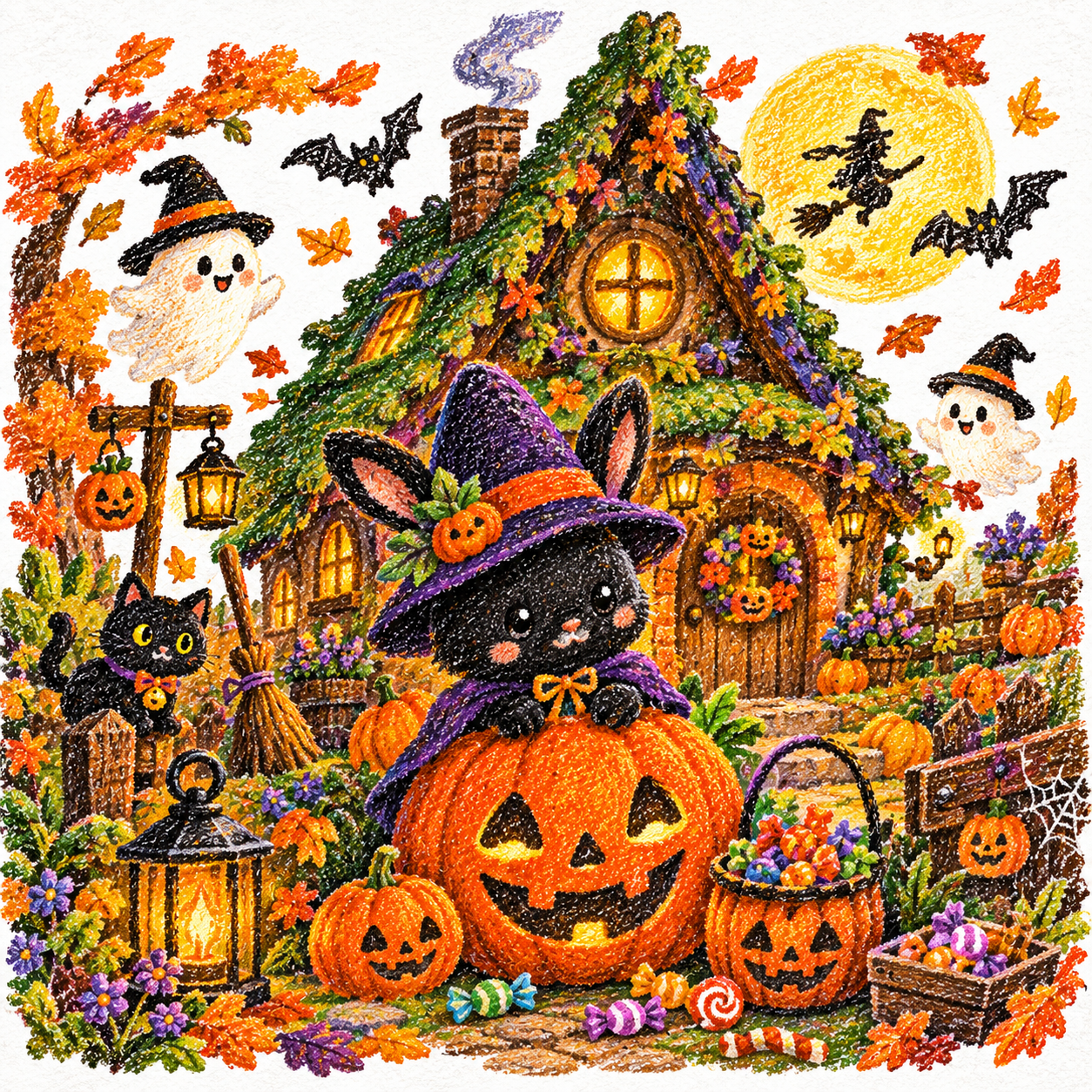 かぼちゃと黒うさぎの魔女小屋 コピー