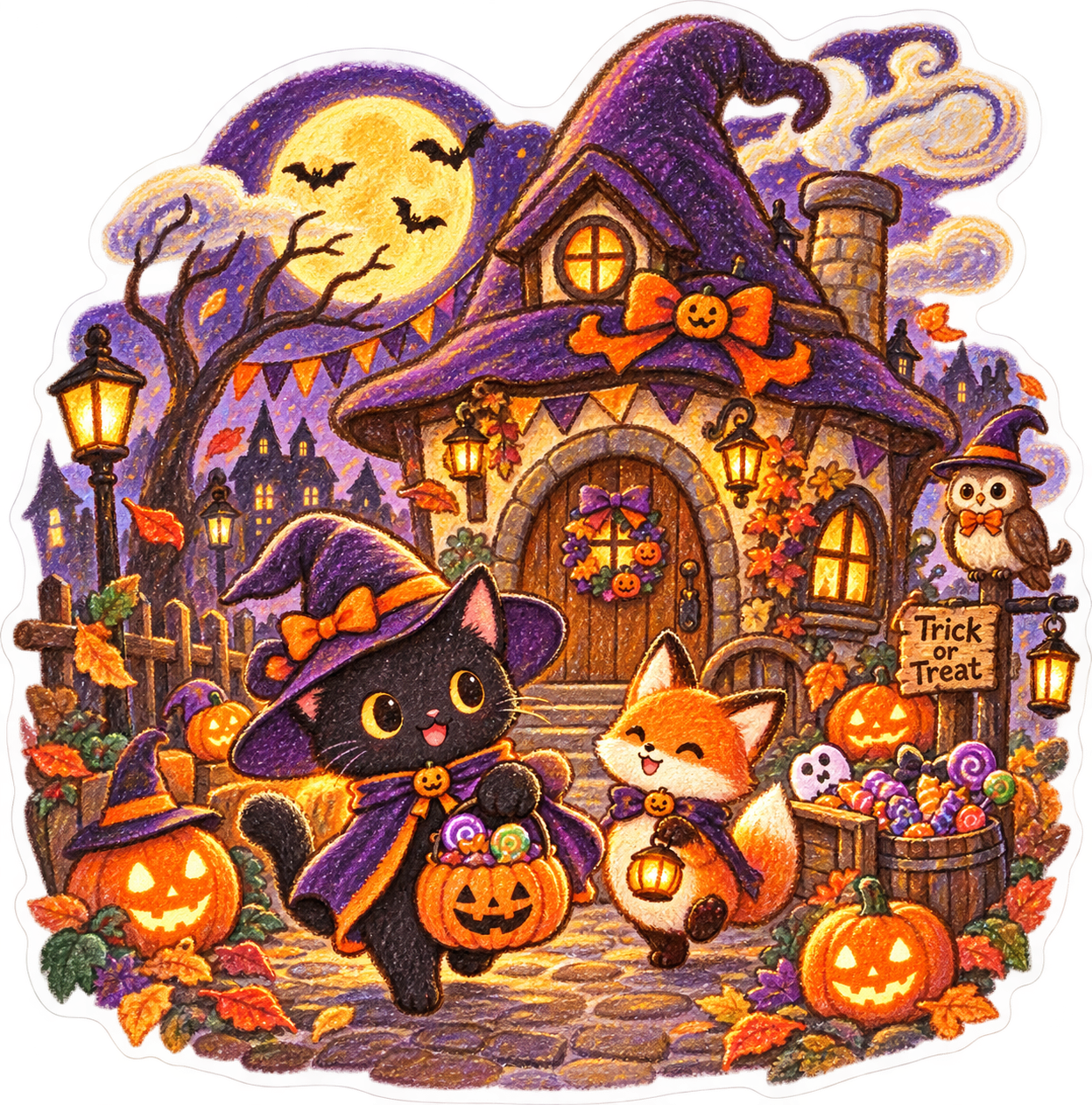 クレヨンタッチの魔女の家ハロウィン絵本 コピー