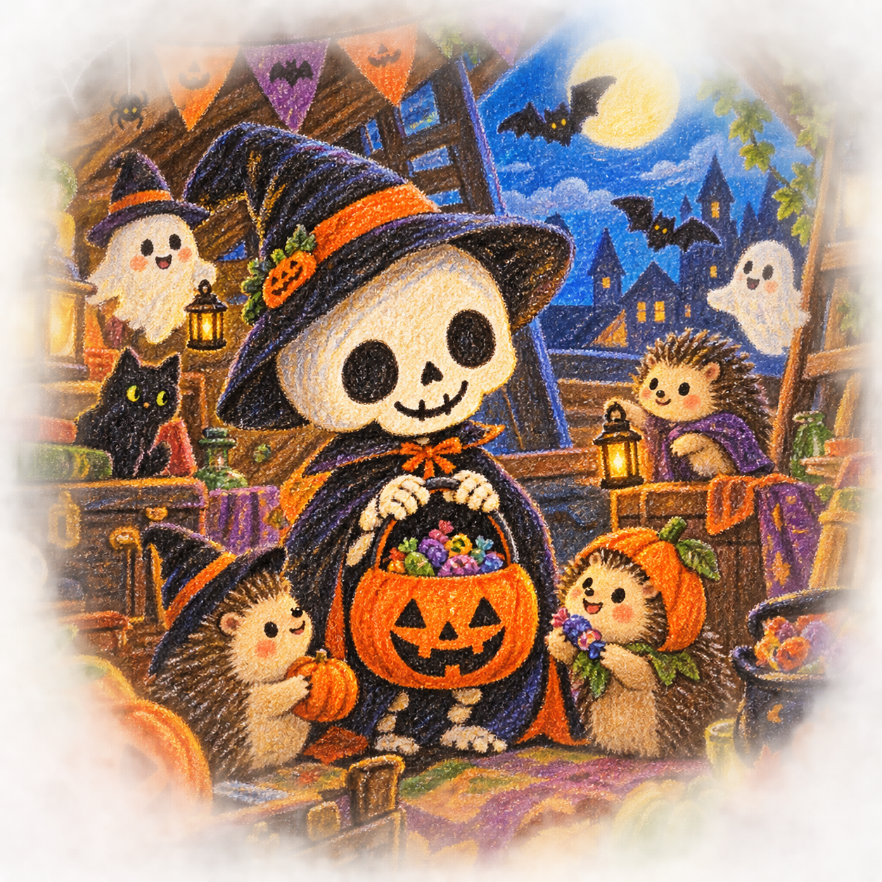 クレヨンで彩る屋根裏ハロウィン コピー